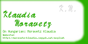 klaudia moravetz business card